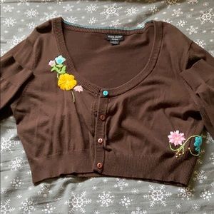 GUESS JEANS   Brown Cropped Cardigan